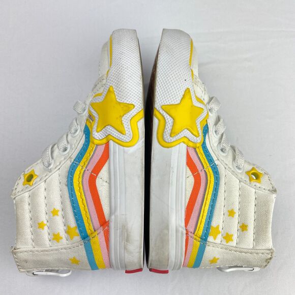 ~ Vans 5 Toddler Sneakers Rainbow Star High Tops Zip Baby Child Kid Shoes Sk8 - Picture 13 of 14